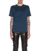 Versace Shoulder Embellished Wool Tee - Lyst