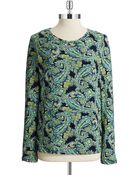 Jones New York Patterned Long Sleeved Tee - Lyst