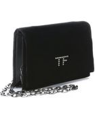 Tom Ford Black Velvet 'Tf' Chain Shoulder Bag - Lyst