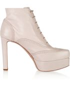 Jil Sander Brogue-Detailed Leather Platform Boots - Lyst