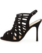 Manolo Blahnik Dance Strappy Suede Sandal - Lyst