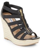 Steve Madden Edda Caged Textile Sandals/Black - Lyst