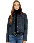 Polo Ralph Lauren Leather-Trim Tartan Jacket - Lyst