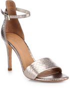 Joie Jaclyn Metallic Snakeskin Sandals - Lyst