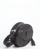 Gryson Black Croc Embossed Leather Circle Crossbody Bag - Lyst