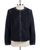Jones New York Faux Shearling Cropped Jacket - Lyst