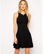 Asos Skater Dress With Fluted Hem And Seam Detail - Lyst