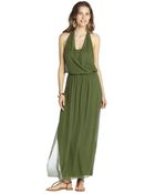 Alice + Olivia Deep Ivy Silk Halter Maxi Dress - Lyst
