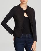 Majestic Suede Front Wool Jacket - Lyst