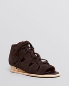 Jeffrey Campbell Open Toe Gladiator Sandals - Suede Diaz Demiwedge - Lyst