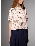 Patrizia Pepe Shirt In Silk Crepe De Chine - Lyst