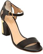 Grey Mer 75Mm Leather Mirrored Heel Sandals - Lyst