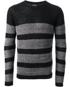 Diesel Striped Knitted Sweater - Lyst