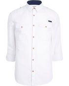 River Island White Crosshatch Military Shirt - Lyst