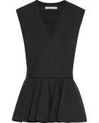 Alexander Wang Pleated Cotton Peplum Top - Lyst