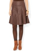 Ralph Lauren Lauren Coated Denim Skirt - Lyst