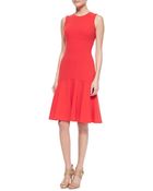Michael Kors Stretch-Crepe Flare Sheath Dress - Lyst
