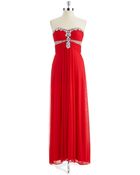Xscape Strapless Crystal Embellished Gown - Lyst