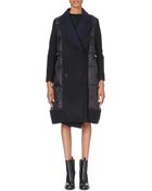Sacai Quilted Wool Coat - Lyst