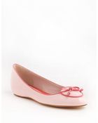 Delman Charm Patent Leather Flats - Lyst