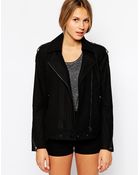 Colorblock Coat in Biker Style - Lyst