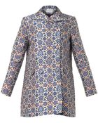 OSMAN Tile-Jacquard Pea Coat - Lyst