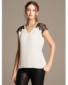 Banana Republic Lace-Trim Top - Lyst