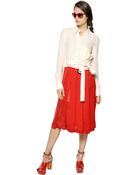 Sonia Rykiel Silk Crepe De Chine & Voile Dress - Lyst