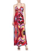 T-bags Swirl Print Tie Dye Braided Halter Maxi Dress - Lyst