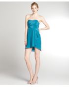 Aryn K. Cerulean Silk Strapless Dress - Lyst