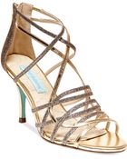 Betsey Johnson Blue By Crown Mid Heel Evening Sandals - Lyst