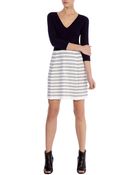 Karen Millen Stripe Panel Knit Dress - Lyst