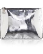 Jil Sander Specchio Metallic Leather Pouch - Lyst