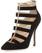 Jimmy Choo Freeze Strappy Cage Pump Blackgold - Lyst