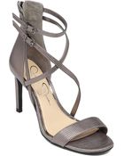 Jessica Simpson Myelle High-Heel Leather Sandals - Lyst