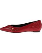 Balmain Nappa Leather Ballet Flat with Leather Accent - Lyst