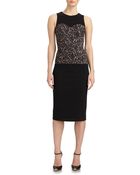 Michael Kors Lace-Bodice Crepe Dress - Lyst