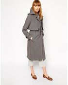 Asos Coat With Trench Details And Belt - Lyst