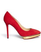 Charlotte Olympia 'Debbie' Suede Platform Pumps - Lyst