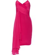 Notte By Marchesa Asymmetric Silk-Chiffon And Crepe Dress - Lyst