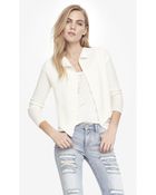 Express Cropped Back Wool Blend Cover-Up - Lyst