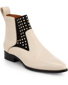 Chloé Studded Leather Ankle Boots - Lyst
