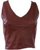 Sheri Bodell Crop Faux Leather Top - Lyst