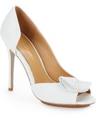 Badgley Mischka Tarian Perforated Peep Toe Pumps - Lyst