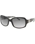 Bebe Women'S Debutante Rectangle Black Sunglasses - Lyst