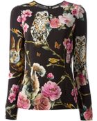 Dolce & Gabbana Flora and Fauna Print Blouse - Lyst