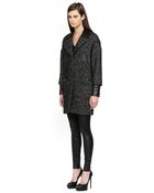 Mackage Yolanda Black Cocoon Tweed Wool Coat - Lyst