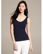 Banana Republic Pique Fit-And-Flare Shell - Lyst