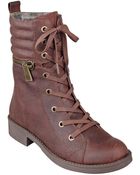 Nine West Ferocity Lace-Up Booties - Lyst