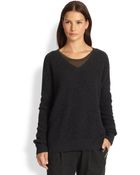 Vince Double V Thermal Wool & Cashmere Sweater - Lyst